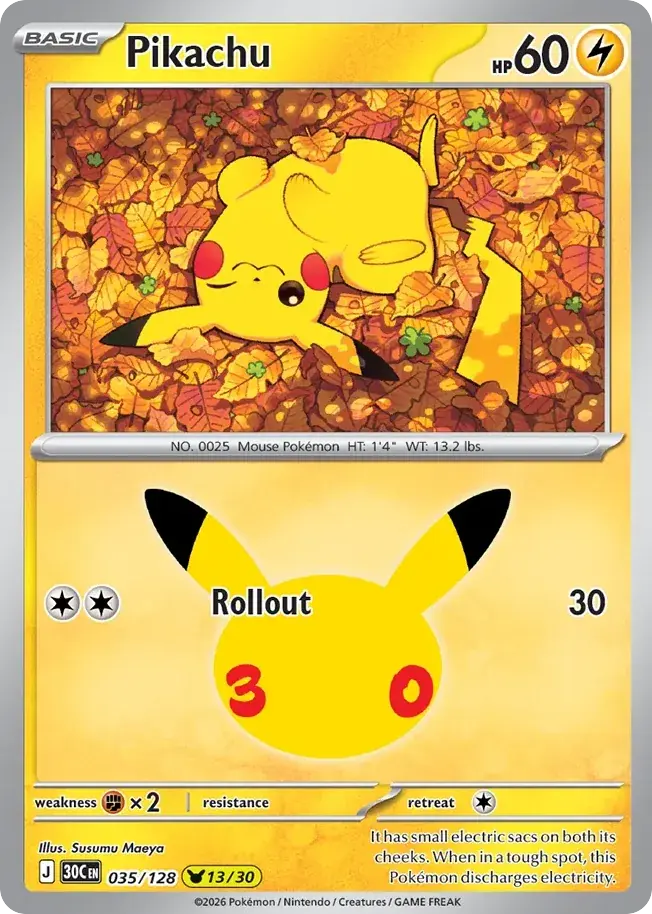 Pikachu 30th Celebration Pokemon card
