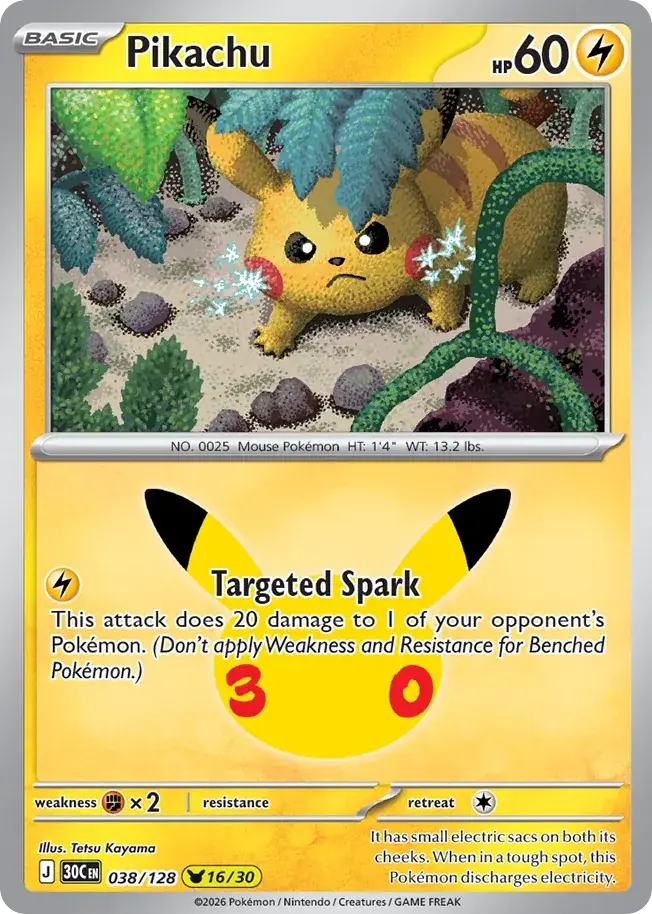 Pikachu 30th Celebration Pokemon card