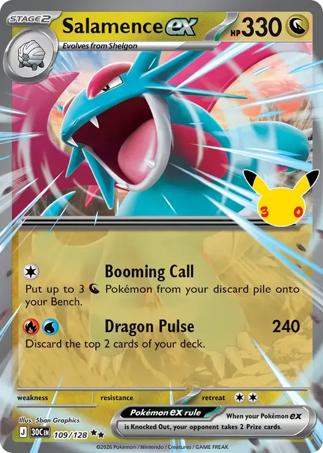 Salamence ex 30th Celebration Pokemon card