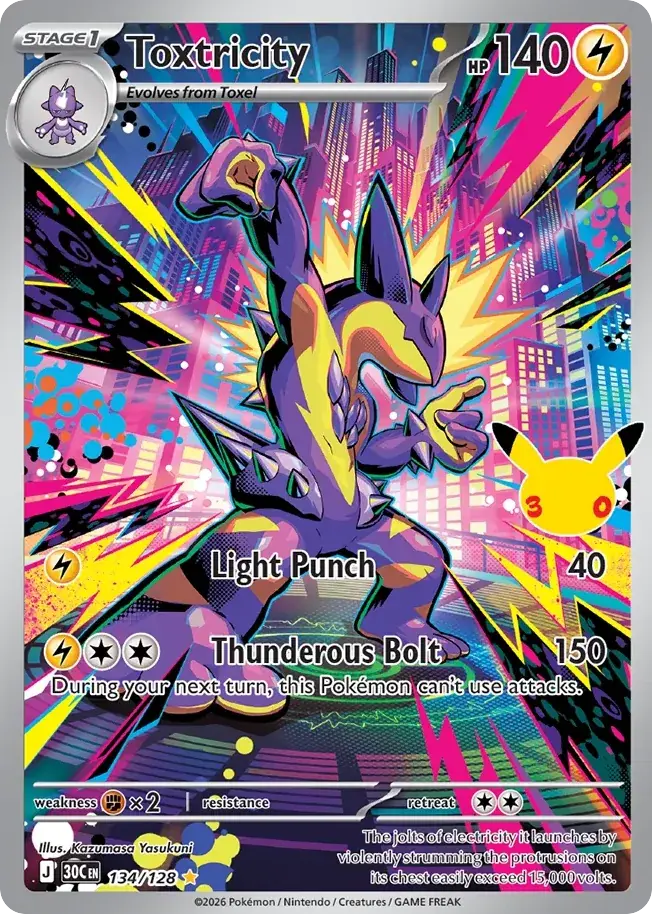 Toxtricity 30th Celebration Pokemon card