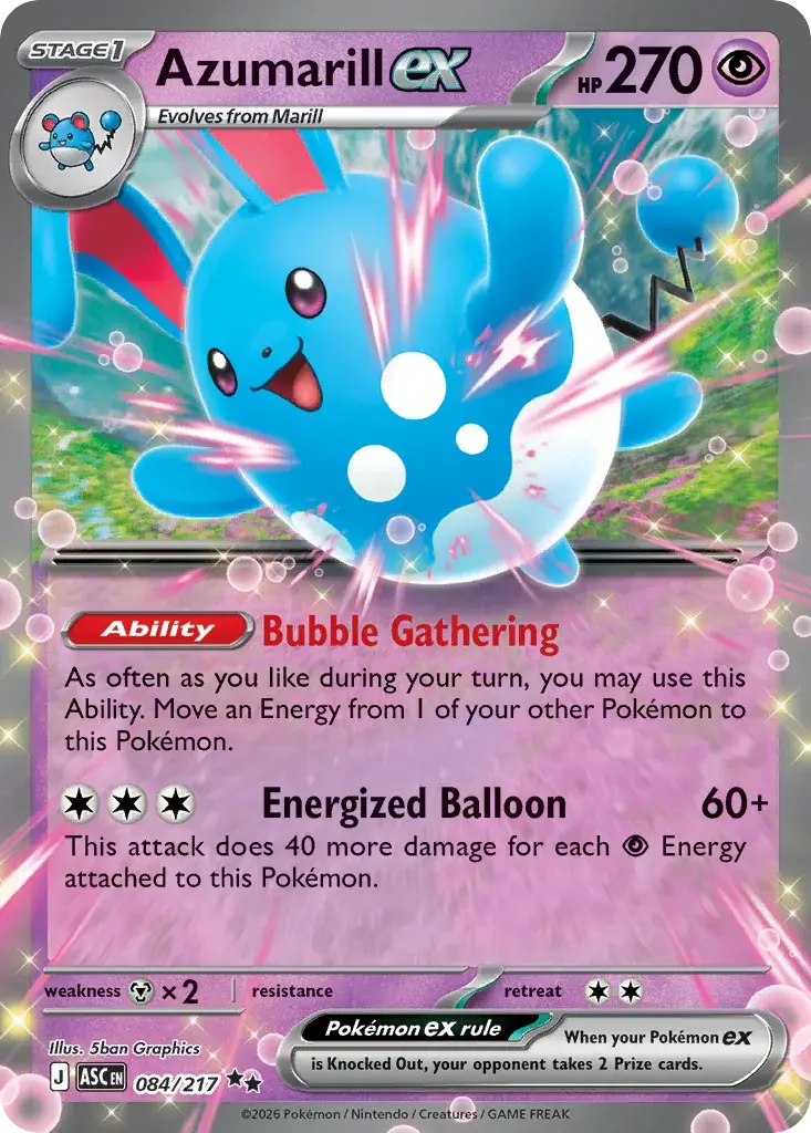 Azumarill ex Ascended Heroes Pokemon card