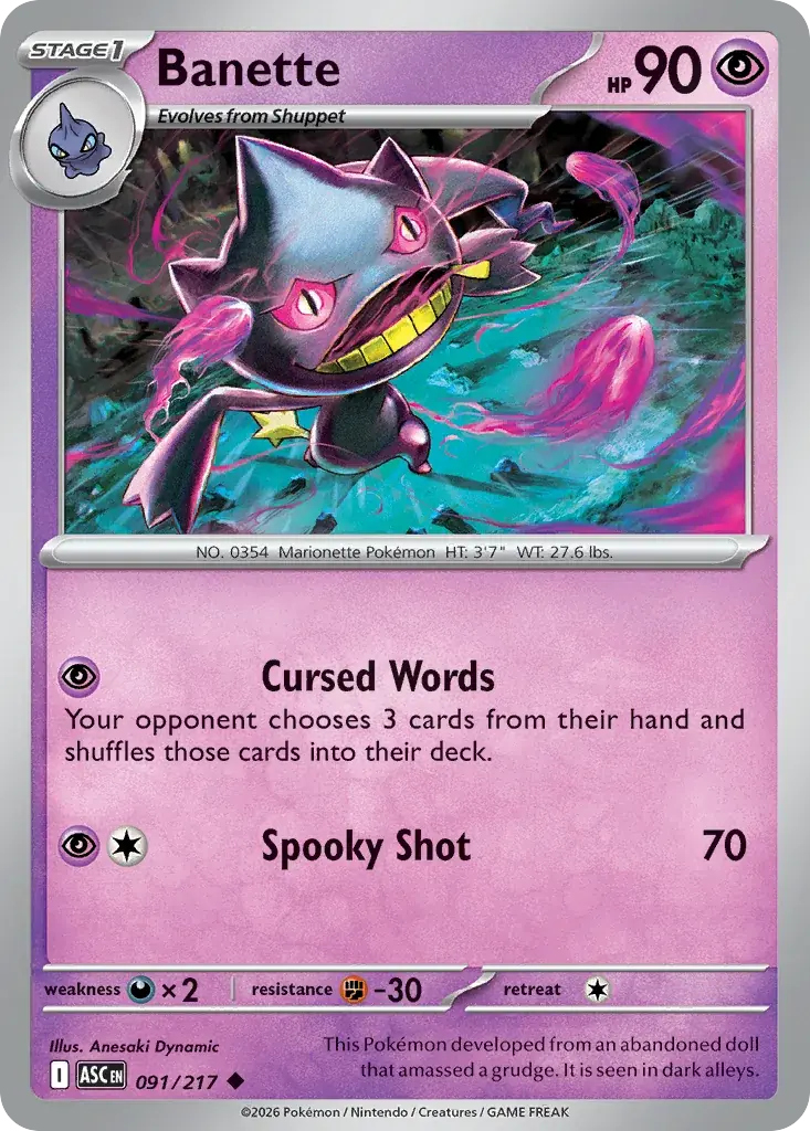 Banette Ascended Heroes Pokemon card