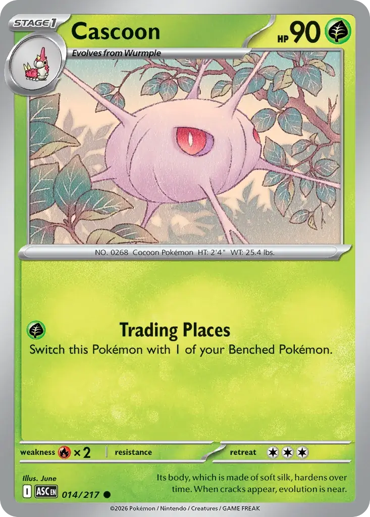 Cascoon Ascended Heroes Pokemon card