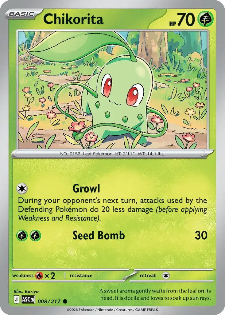 Chikorita Ascended Heroes Pokemon card