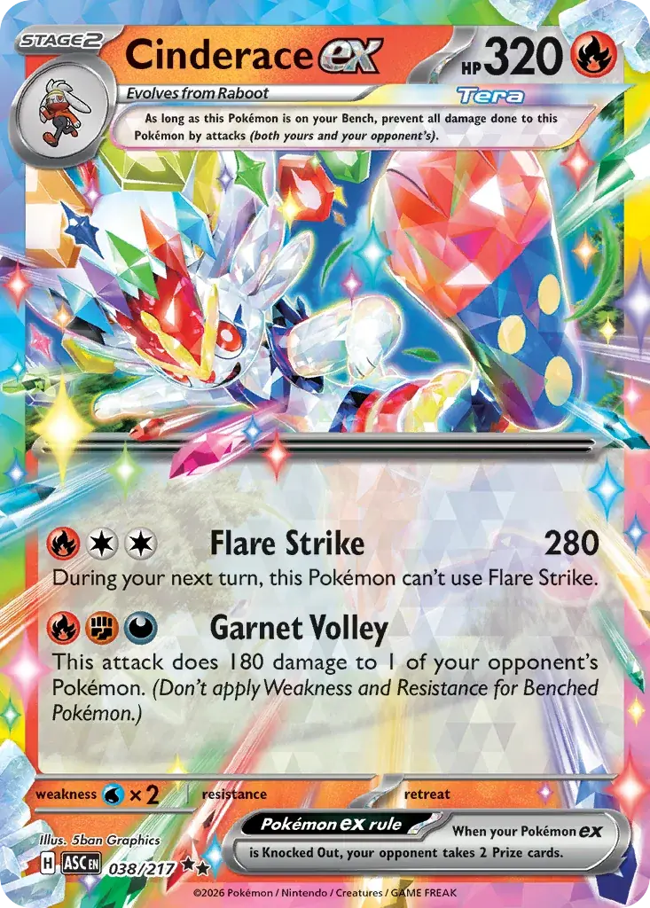 Cinderace ex Ascended Heroes Pokemon card