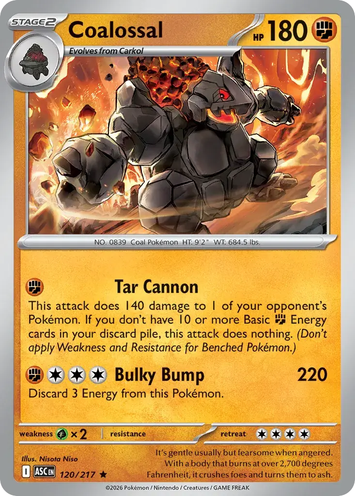 Coalossal Ascended Heroes Pokemon card