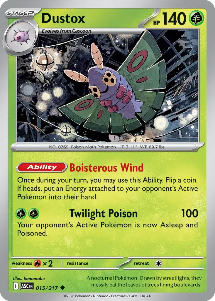 Dustox Ascended Heroes Pokemon card