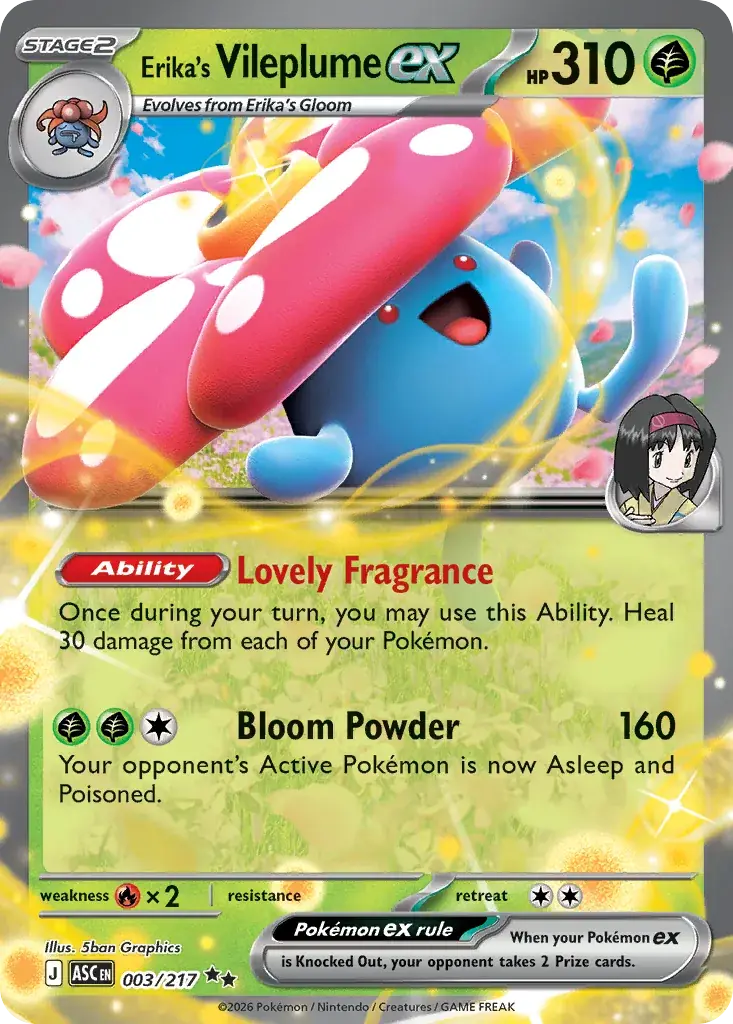 Erika's Vileplume ex Ascended Heroes Pokemon card