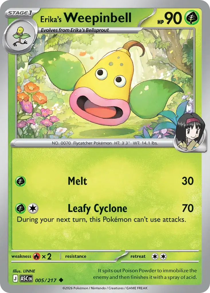 Erika's Weepinbell Ascended Heroes Pokemon card