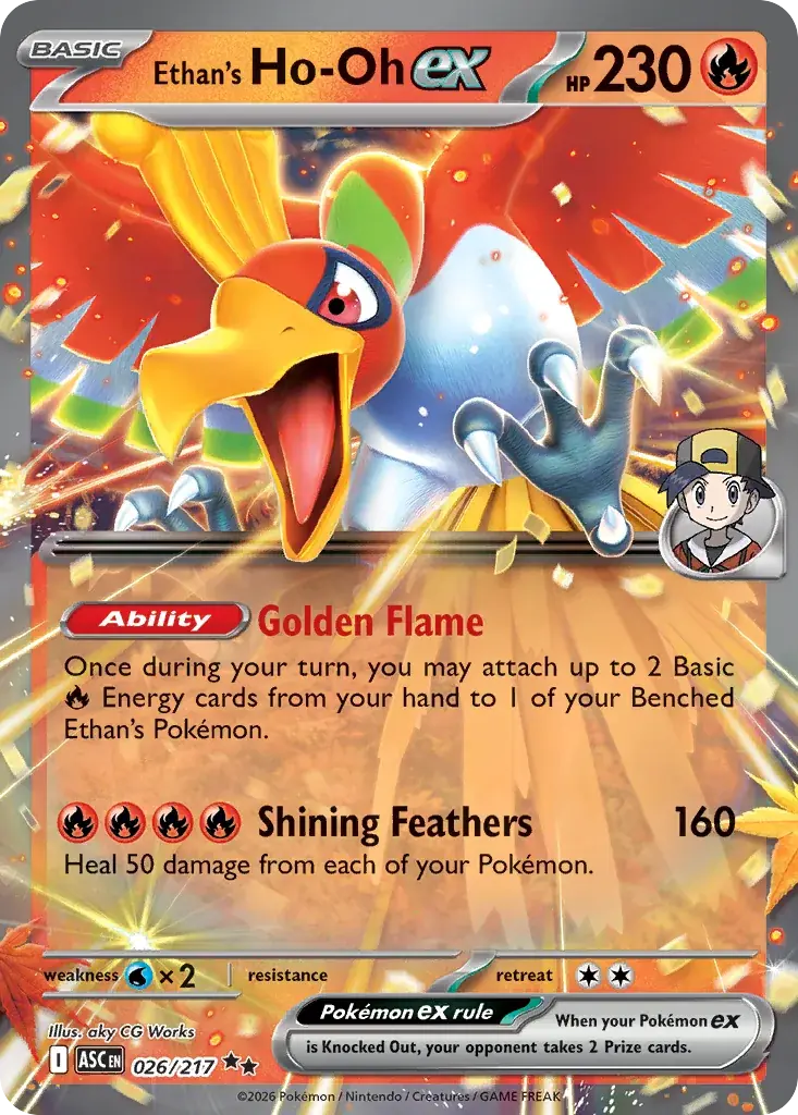 Ethan's Ho-Oh ex Ascended Heroes Pokemon card
