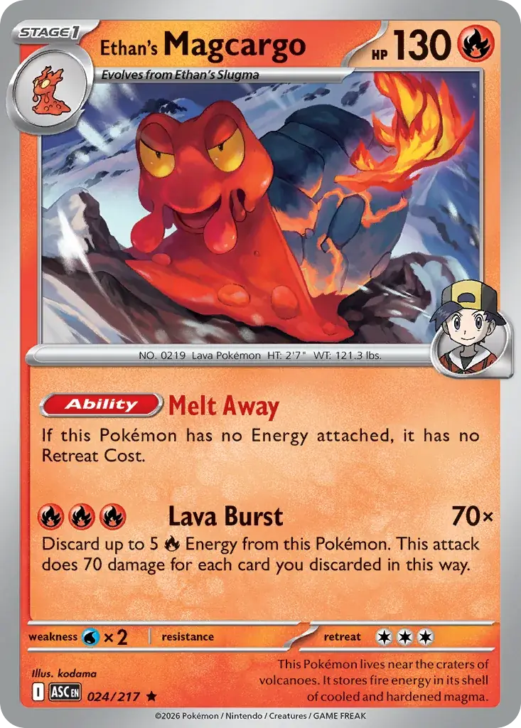 Ethan's Magcargo Ascended Heroes Pokemon card