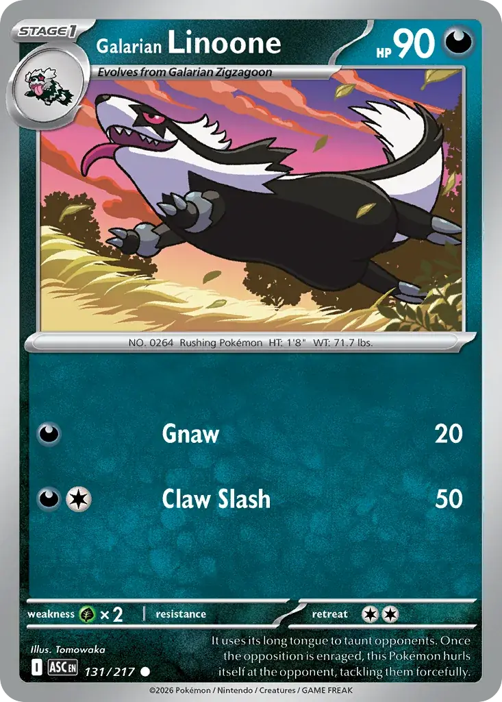 Galarian Linoone Ascended Heroes Pokemon card