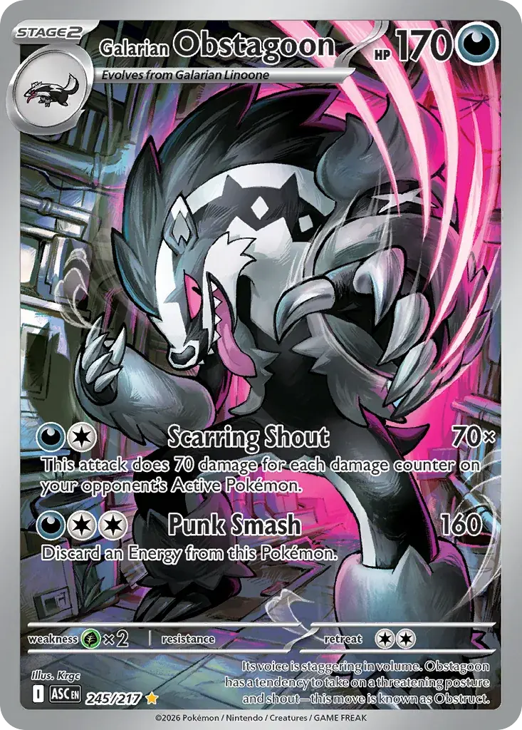 Galarian Obstagoon Ascended Heroes Pokemon card