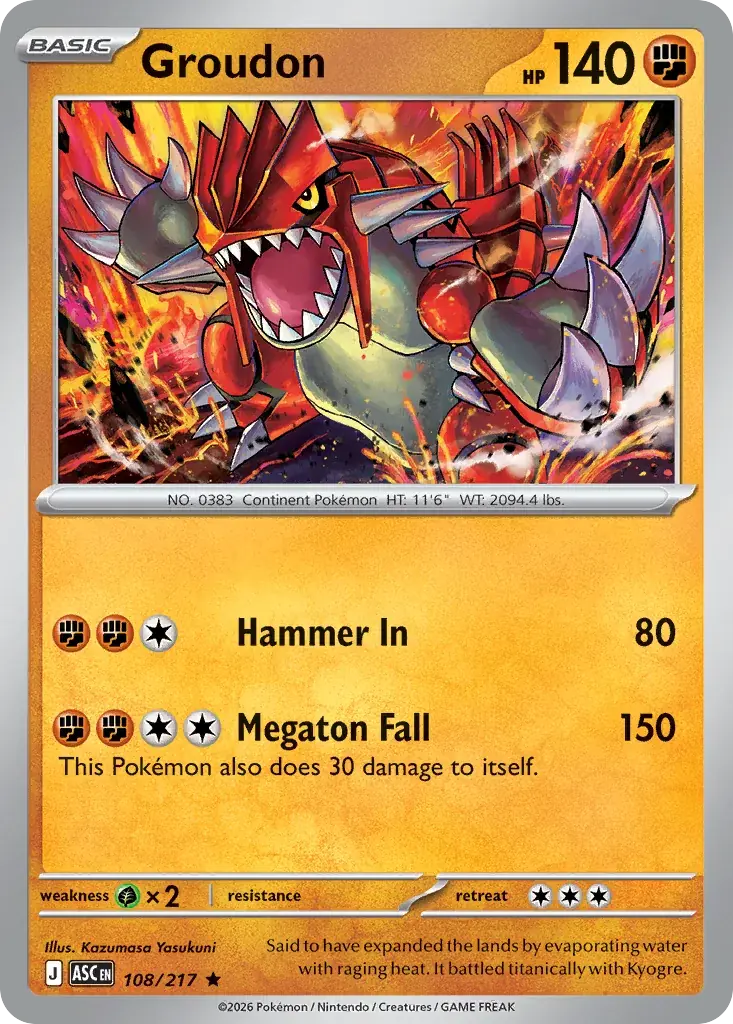 Groudon Ascended Heroes Pokemon card