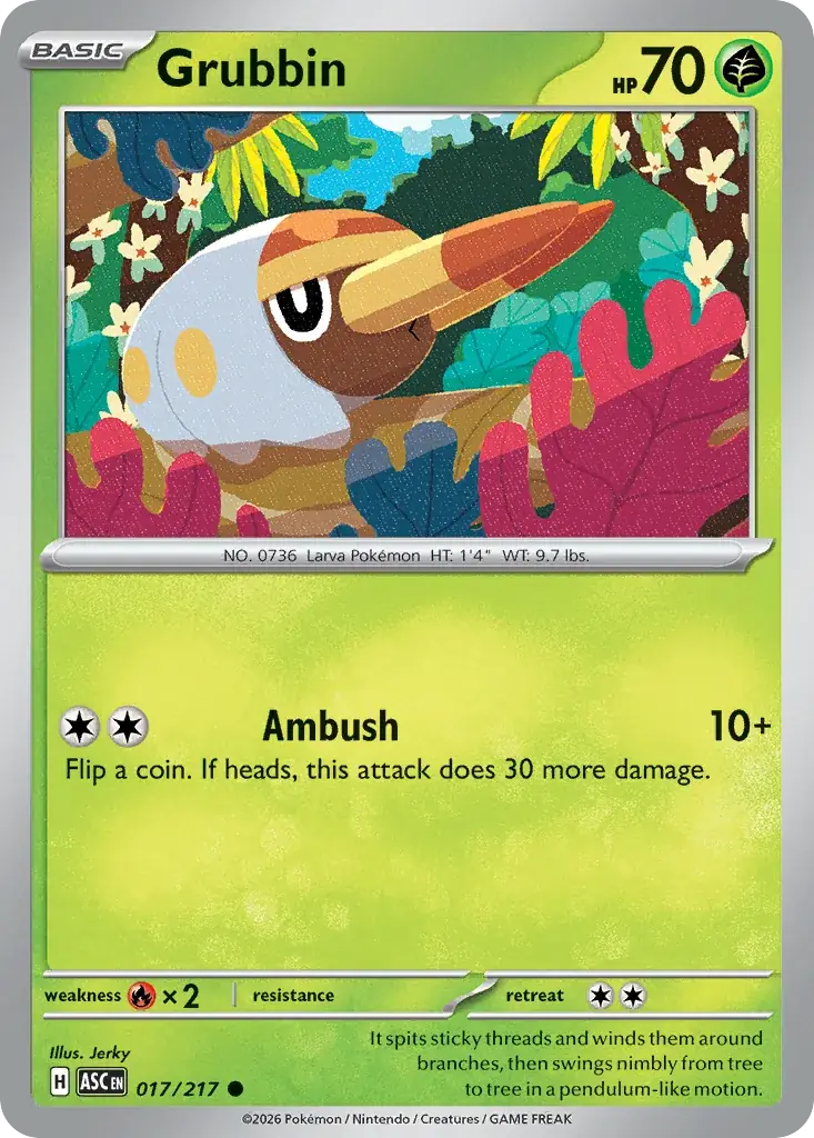 Grubbin Ascended Heroes Pokemon card