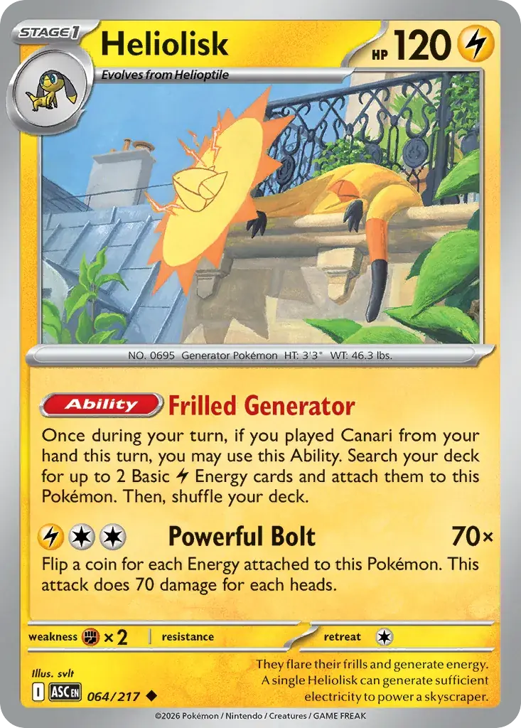 Heliolisk Ascended Heroes Pokemon card