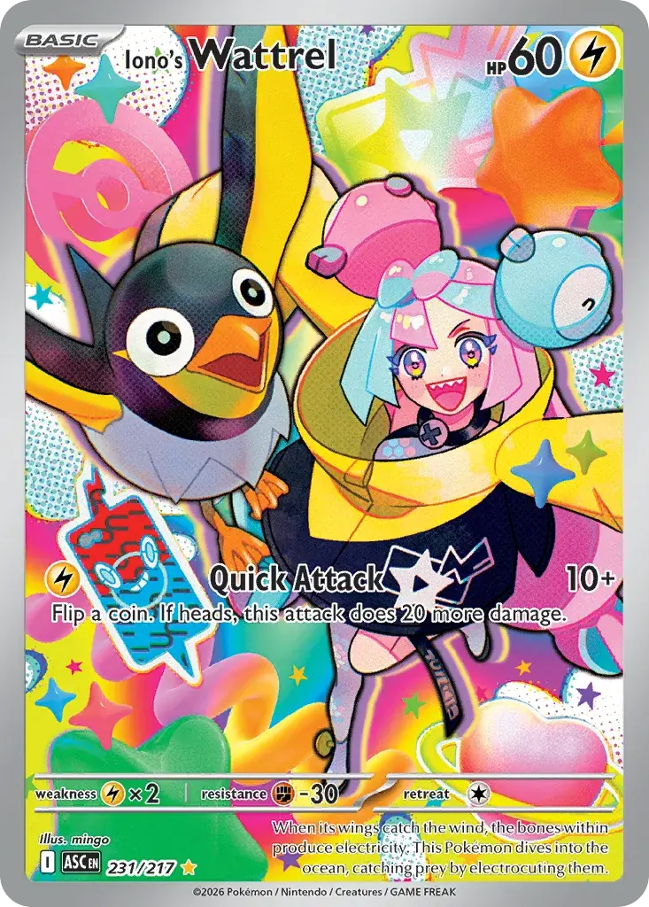 Iono's Wattrel Ascended Heroes Pokemon card