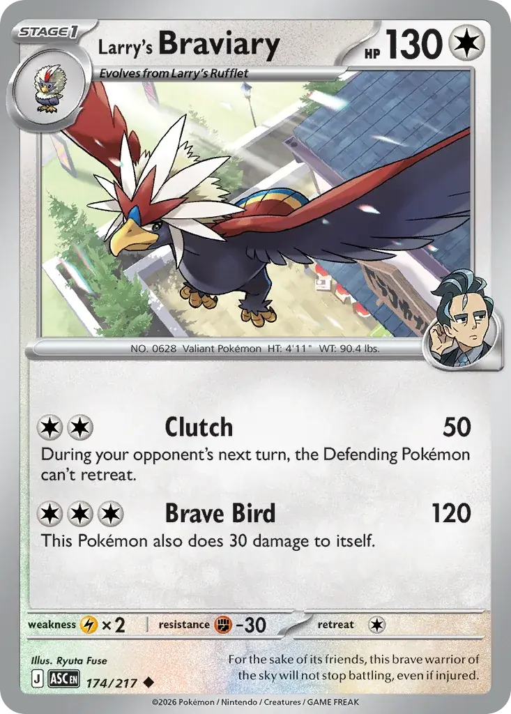 Larry's Braviary Ascended Heroes Pokemon card
