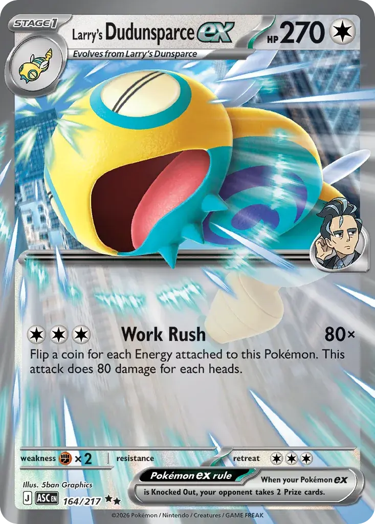 Larry's Dudunsparce ex Ascended Heroes Pokemon card