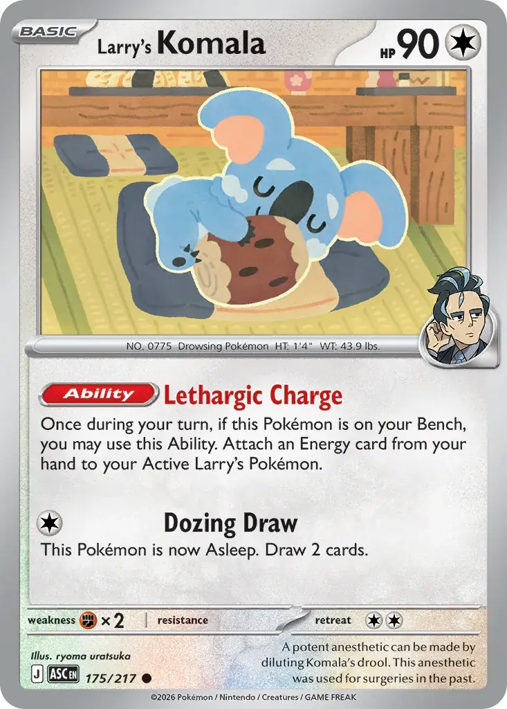 Larry's Komala Ascended Heroes Pokemon card