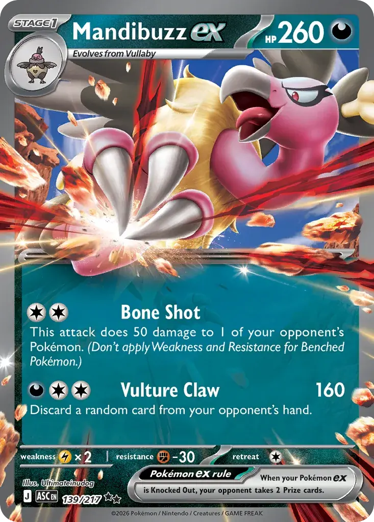 Mandibuzz ex Ascended Heroes Pokemon card