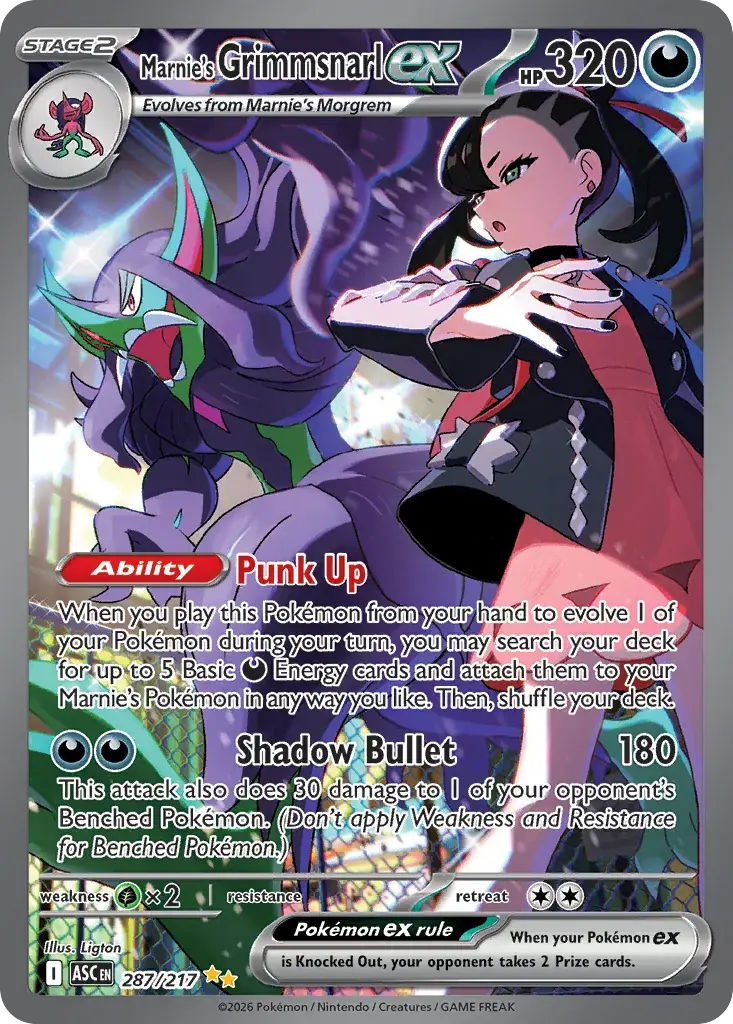 Marnie's Grimmsnarl ex Ascended Heroes Pokemon card