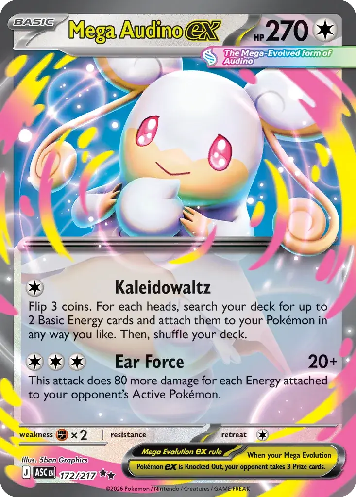 Mega Audino ex Ascended Heroes Pokemon card