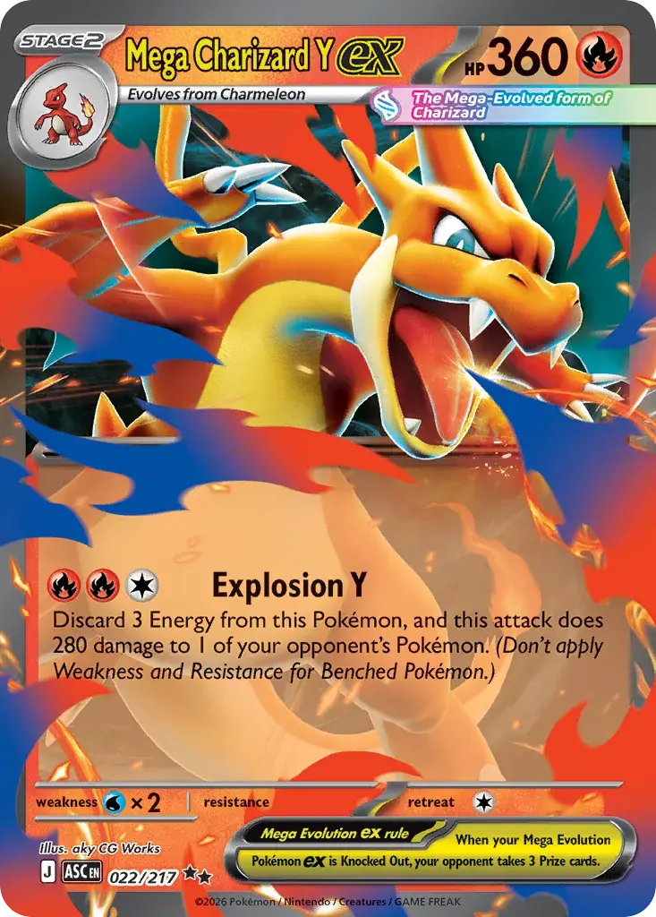 Mega Charizard Y ex Ascended Heroes Pokemon card