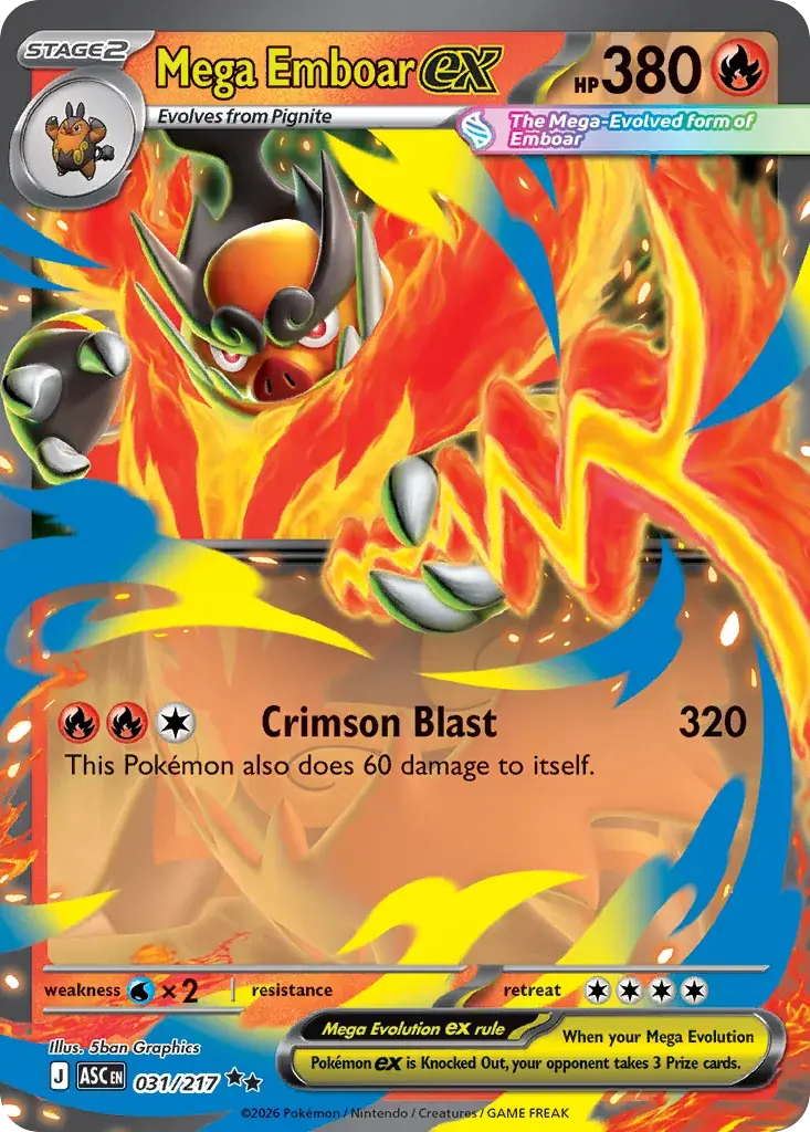 Mega Emboar ex Ascended Heroes Pokemon card