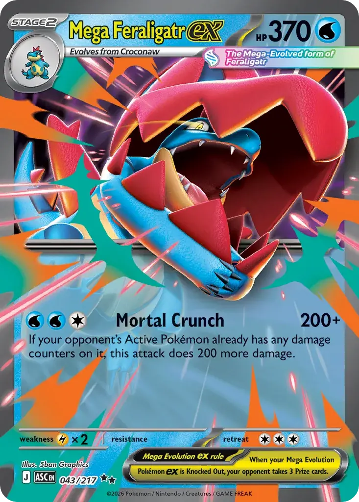 Mega Feraligatr ex Ascended Heroes Pokemon card