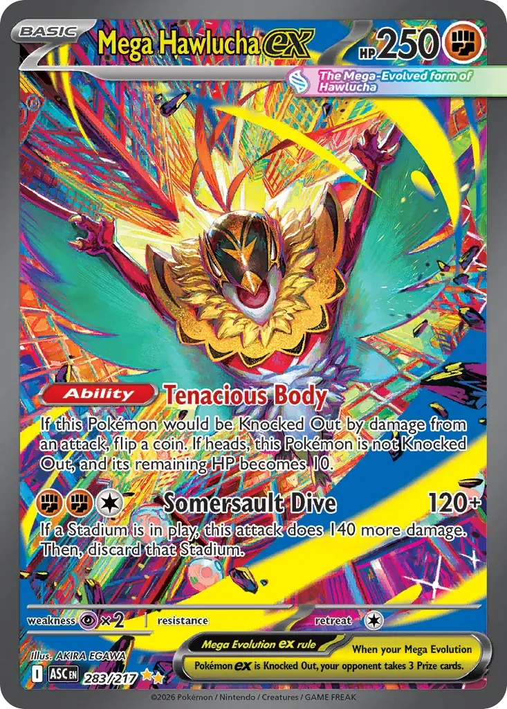 Mega Hawlucha ex Ascended Heroes Pokemon card