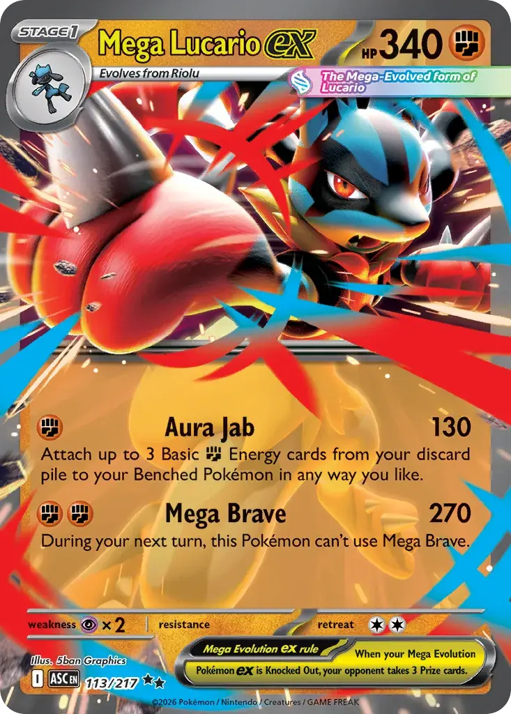 Mega Lucario ex Ascended Heroes Pokemon card