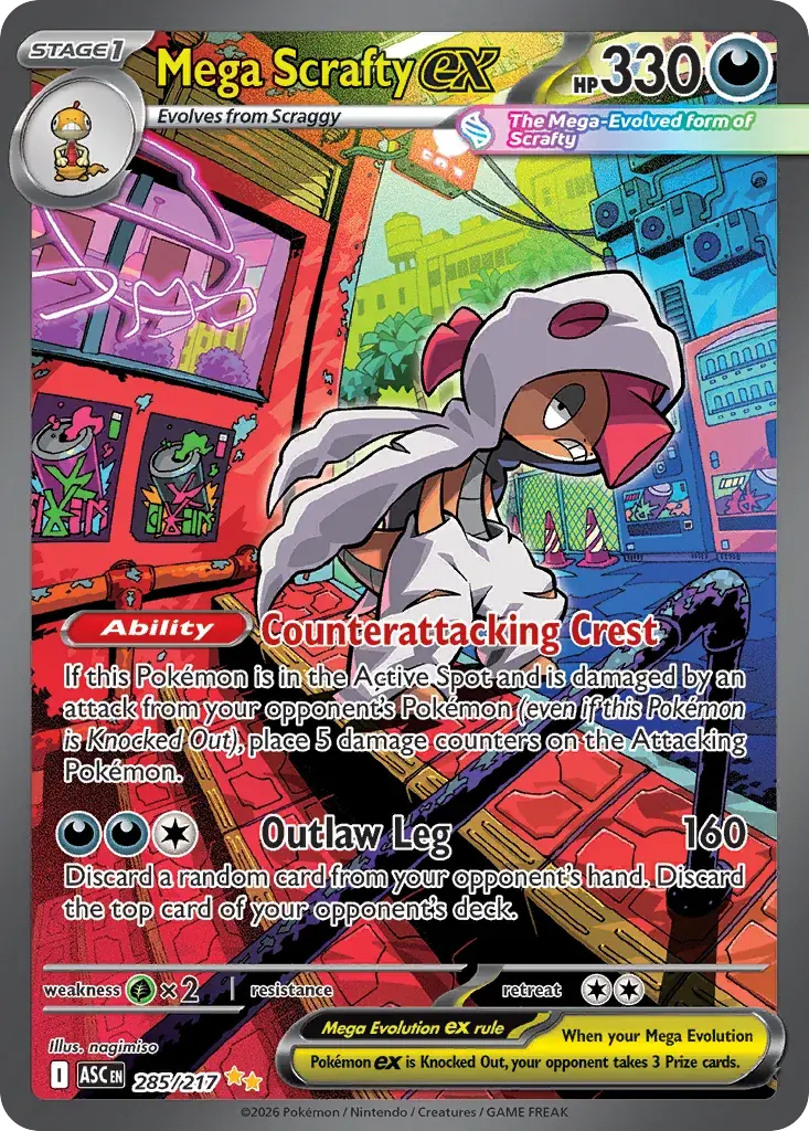 Mega Scrafty ex Ascended Heroes Pokemon card