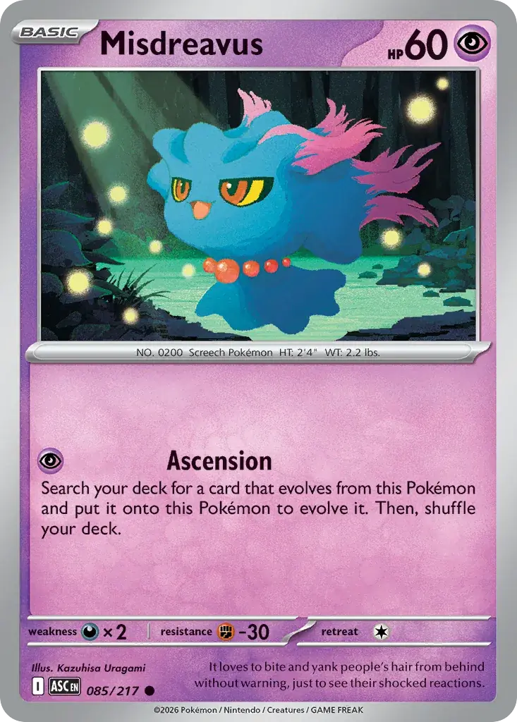 Misdreavus Ascended Heroes Pokemon card