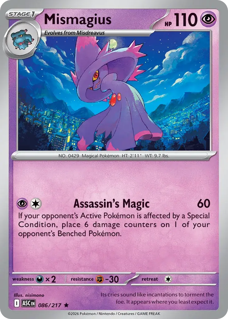 Mismagius Ascended Heroes Pokemon card