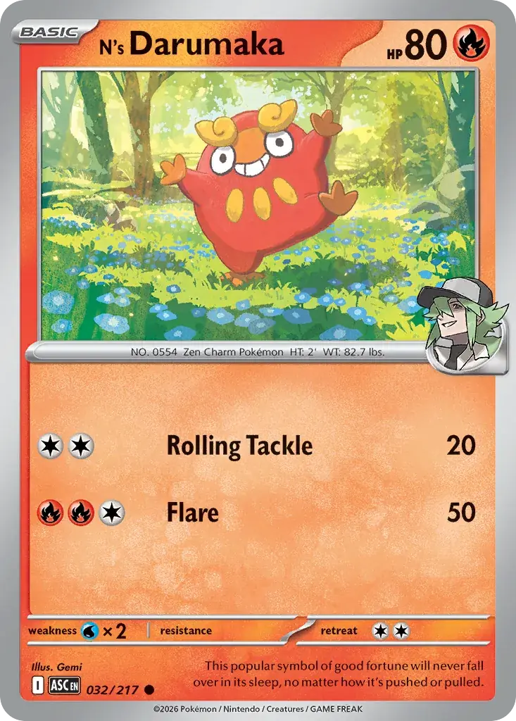 N's Darumaka Ascended Heroes Pokemon card
