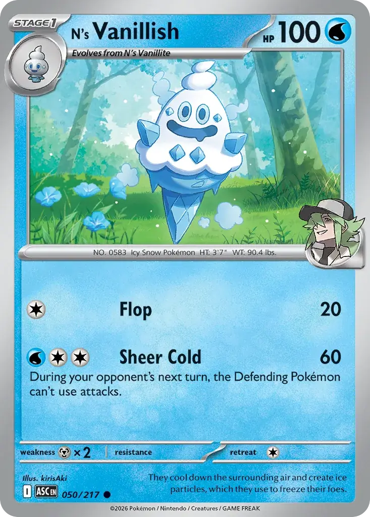 N's Vanillish Ascended Heroes Pokemon card
