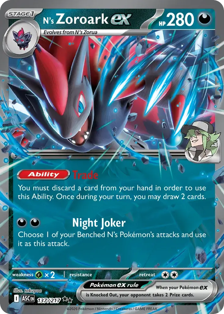 N's Zoroark ex Ascended Heroes Pokemon card