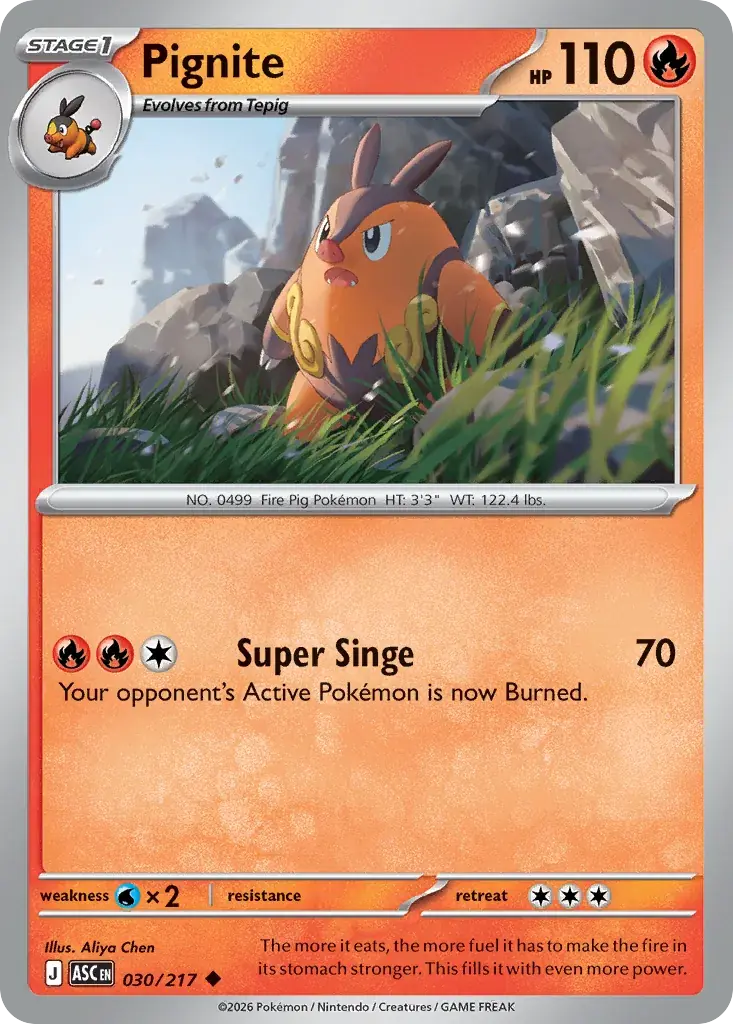 Pignite Ascended Heroes Pokemon card