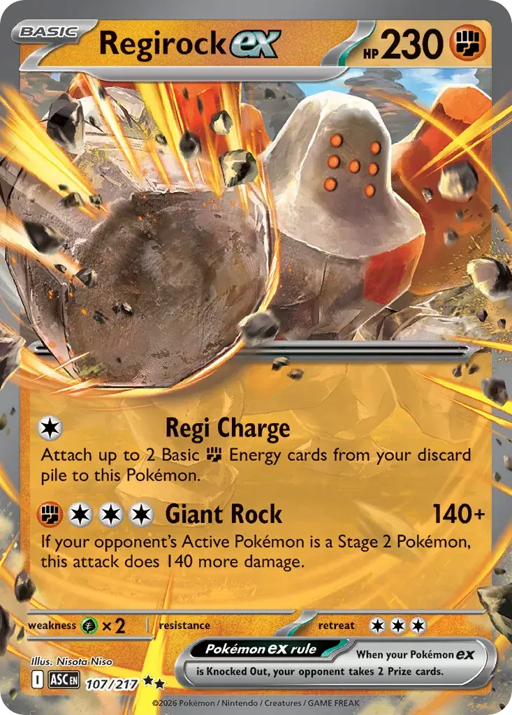 Regirock ex Ascended Heroes Pokemon card