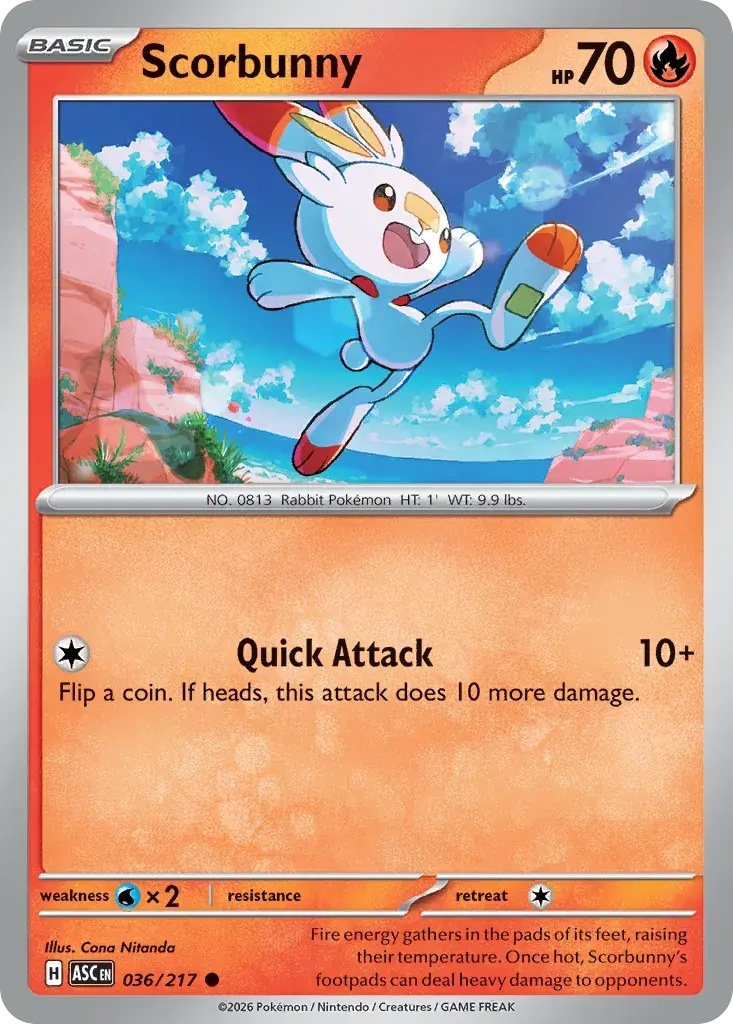 Scorbunny Ascended Heroes Pokemon card