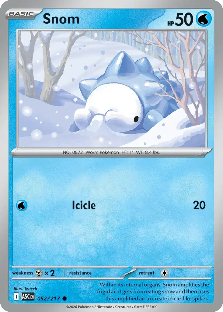 Snom Ascended Heroes Pokemon card