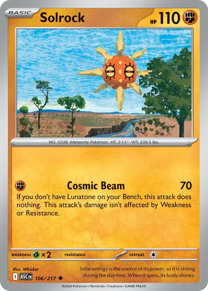 Solrock Ascended Heroes Pokemon card