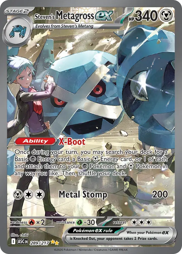 Steven's Metagross ex Ascended Heroes Pokemon card