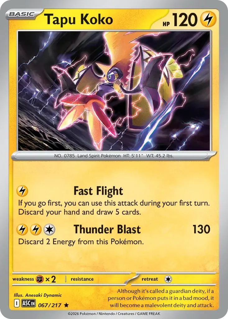 Tapu Koko Ascended Heroes Pokemon card