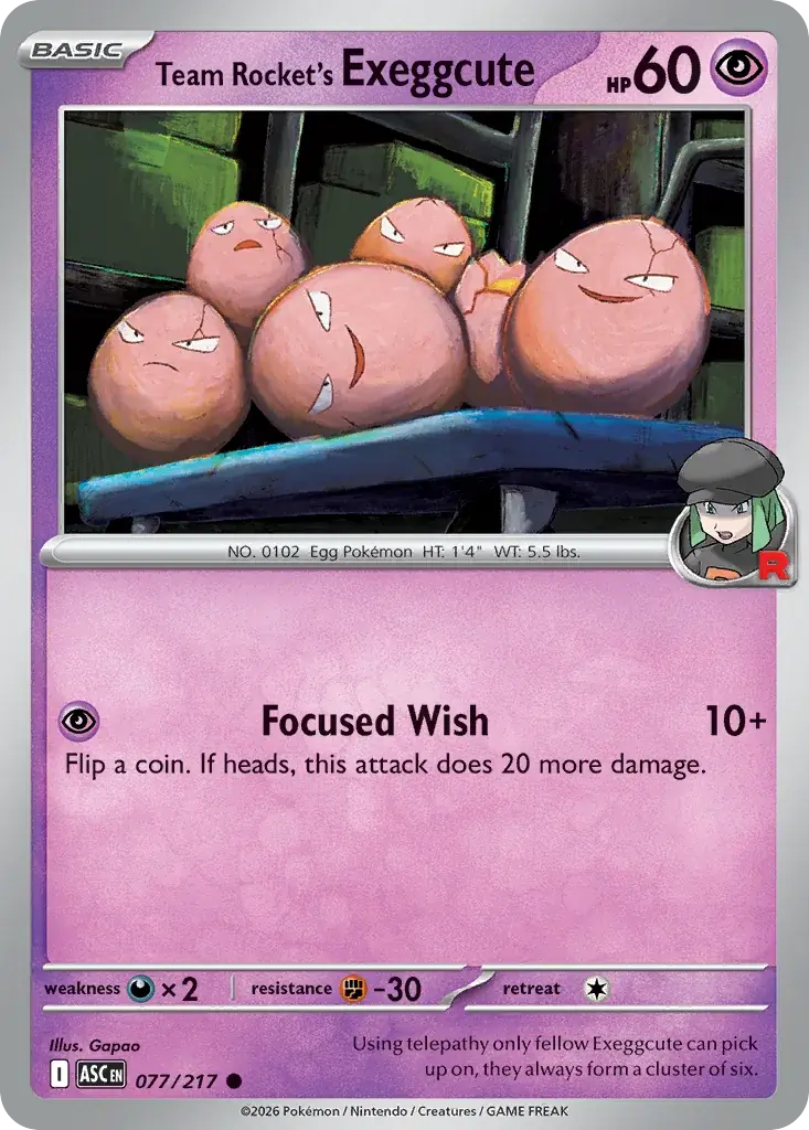 Team Rocket's Exeggcute Ascended Heroes Pokemon card