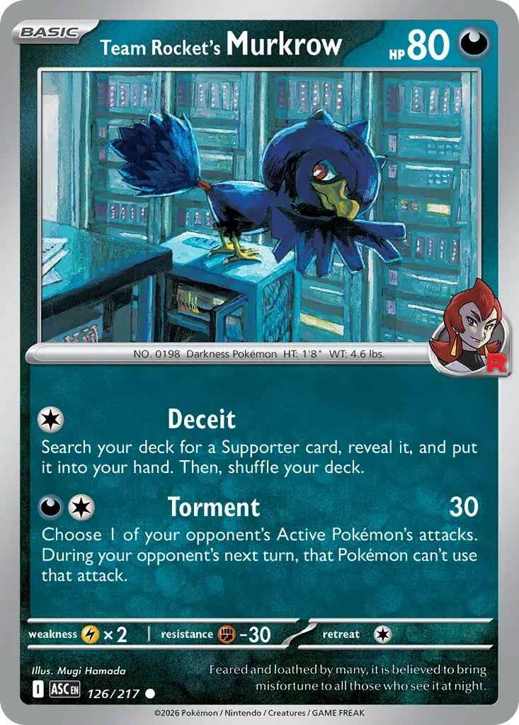 Team Rocket's Murkrow Ascended Heroes Pokemon card