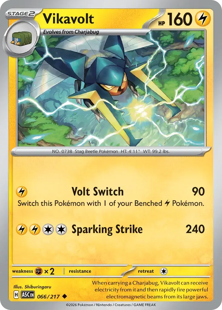 Vikavolt Ascended Heroes Pokemon card