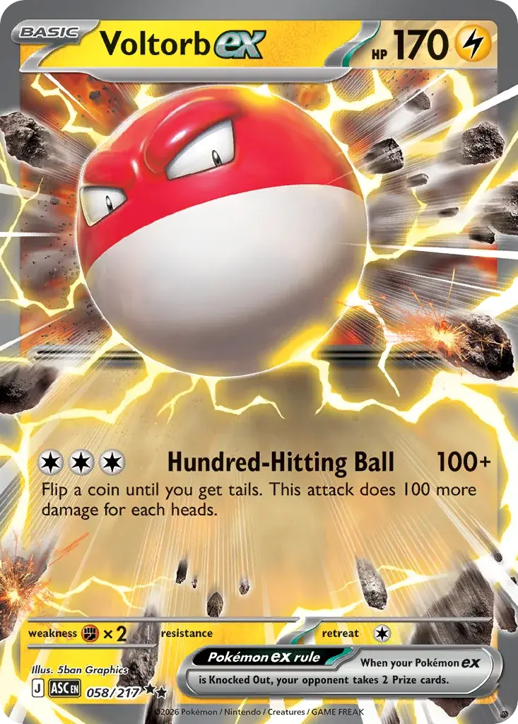 Voltorb ex Ascended Heroes Pokemon card