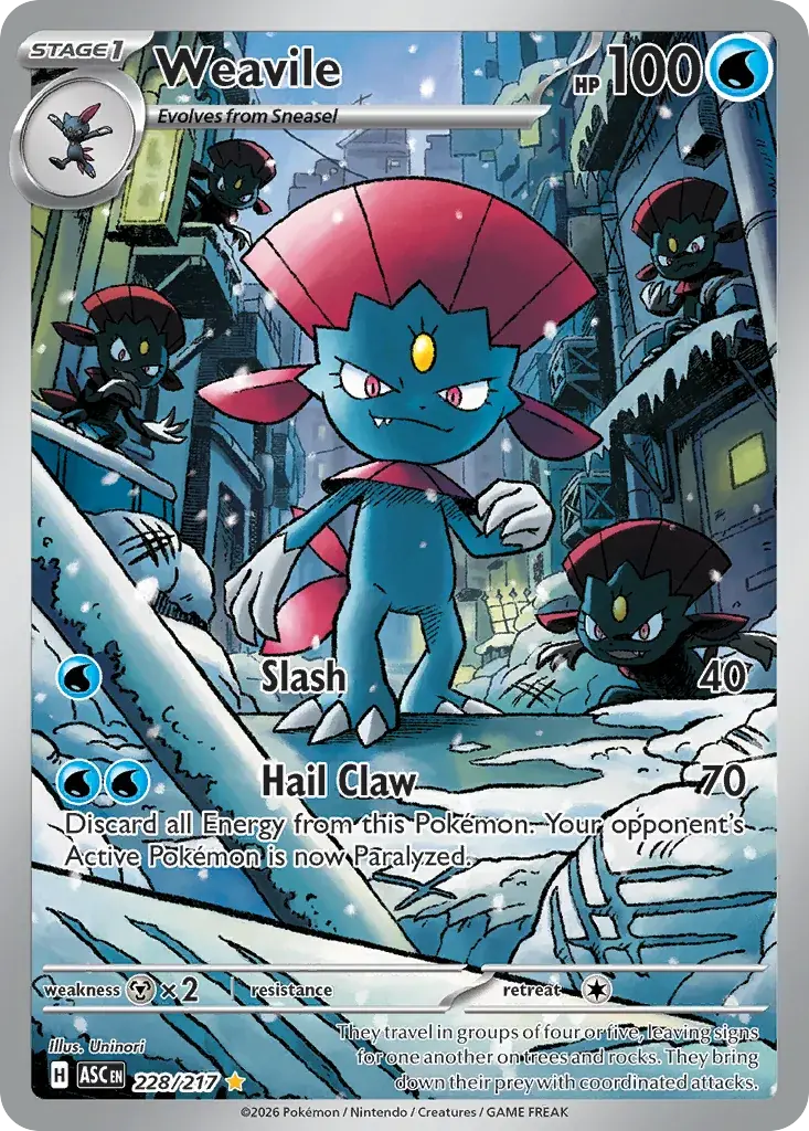Weavile Ascended Heroes Pokemon card